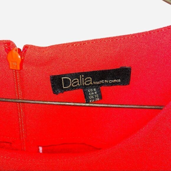 Dalia MacPhee Red Scalloped Sleeveless Romper Jumpsuit Casual Party - Picture 4 of 7